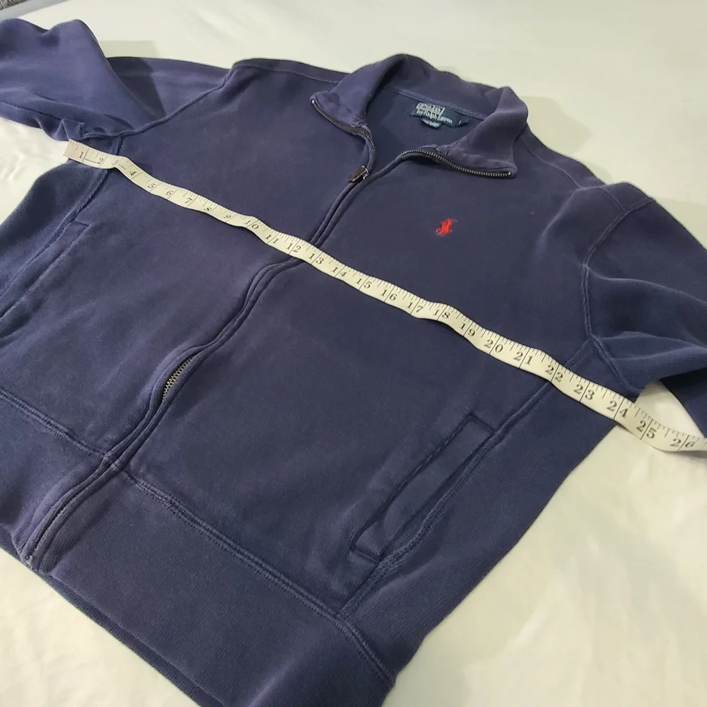 Vintage Polo Ralph Lauren Double Knit Zip-Up Track Jacket Red Pony Logo‎ Small